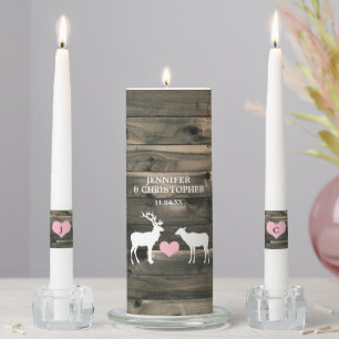 Rustic Country Buck and Doe Wedding Unity Candle Set