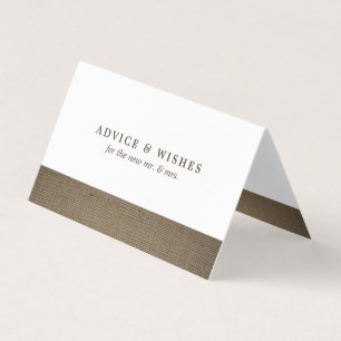 Rustic Country Burlap Advice Cards