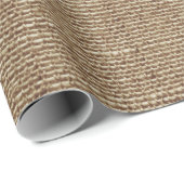 Rustic Country Burlap Linen Texture Shabby Look Wrapping Paper (Roll Corner)