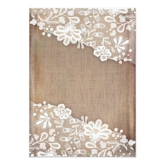 Rustic Country Burlap And Lace Wedding Invitation Rustic Country Burlap And Lace Wedding Invitation