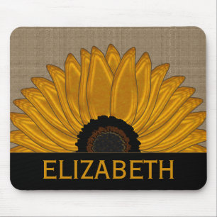 .Rustic Country Burlap Sunflower Wedding Favors Mouse Pad