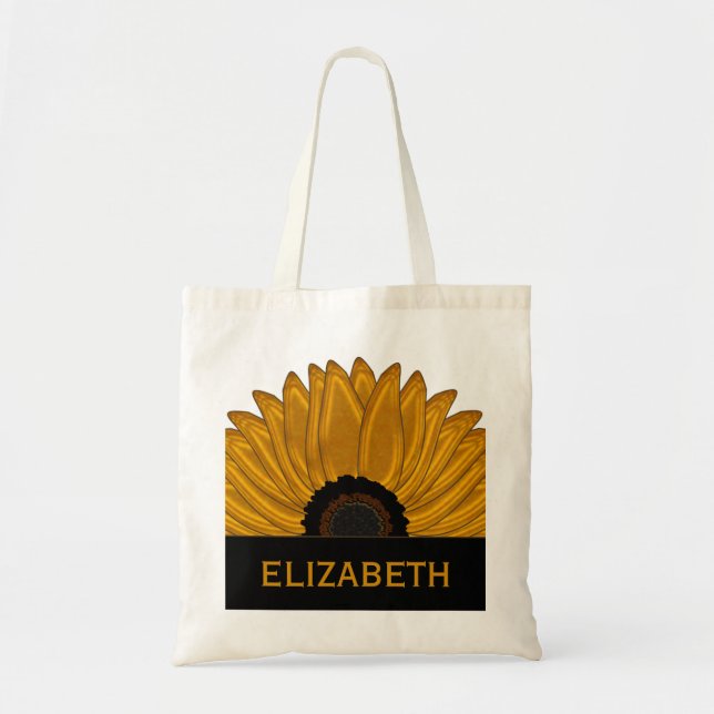 .Rustic Country Burlap Sunflower Wedding Favors Tote Bag (Front)