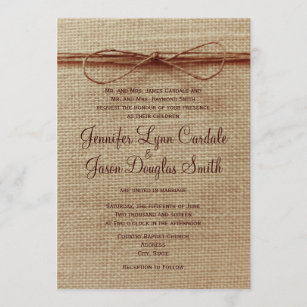 Twine Bow Wedding Invitations & Templates