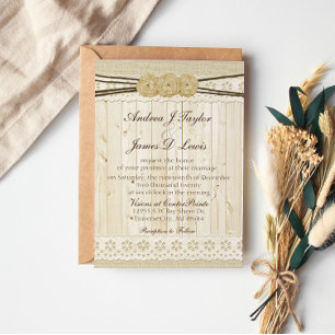 Rustic Country Burlap Wedding Invitation