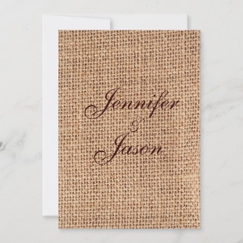 Rustic Country Burlap Wedding Invitations