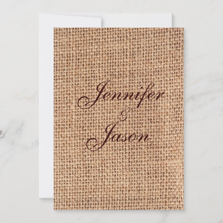 Rustic Country Burlap Wedding Invitations Zazzle