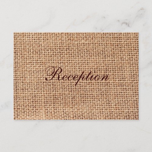 Rustic Country Burlap Wedding Reception Cards