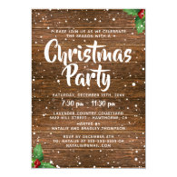 Rustic Country Business Company Christmas Party Card
