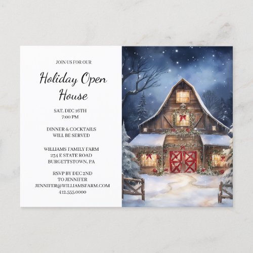 Rustic Country Business Company Christmas Party  Postcard
