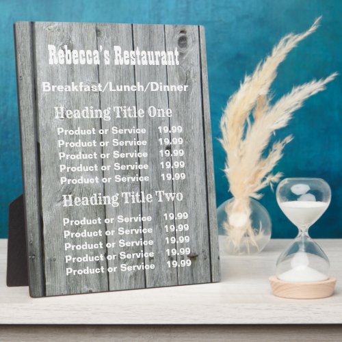 Rustic Country Business PricingService Plaque