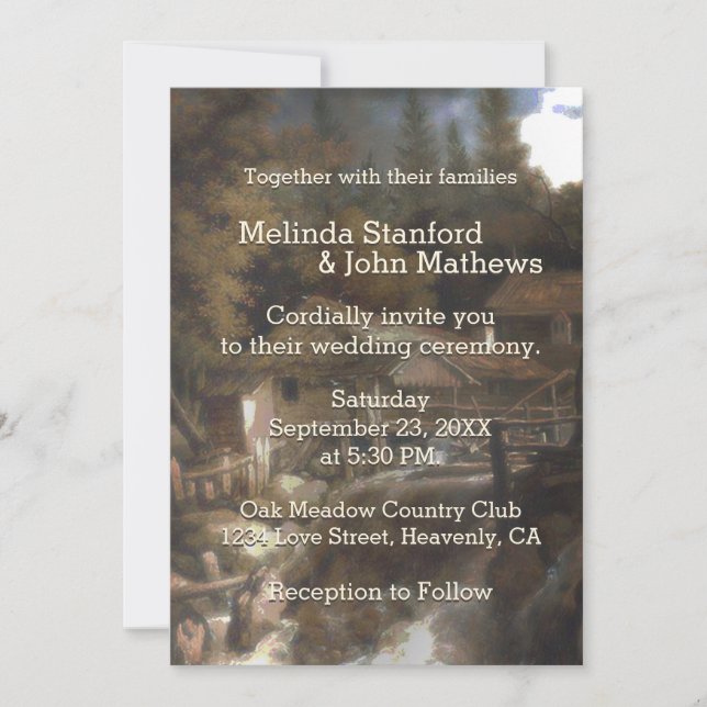 Rustic Country Cabin Invitation (Front)