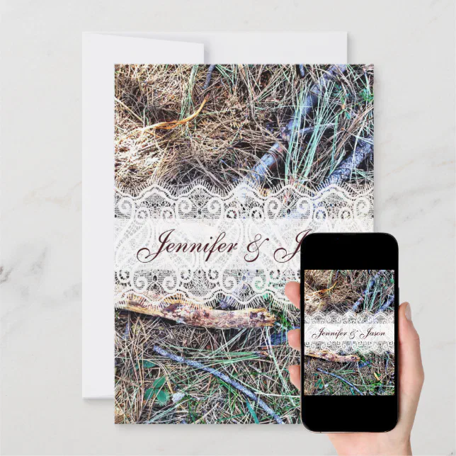 Rustic Country Camo Camouflage Wedding Invitations Zazzle