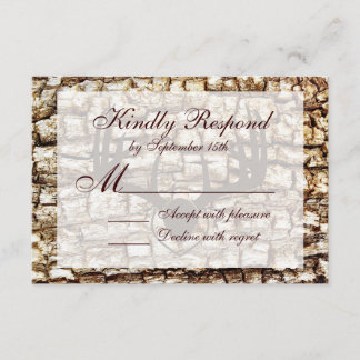 Rustic Country Camo Hunting Antlers Wedding RSVP Card