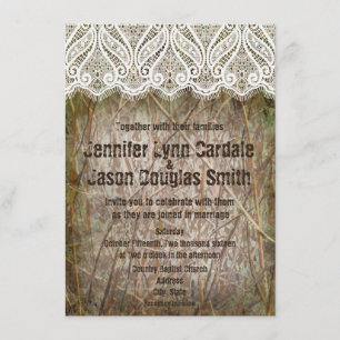 Rustic Country Camo Hunting Wedding Invitations
