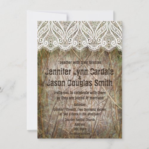 Rustic Country Camo Hunting Wedding Invitations
