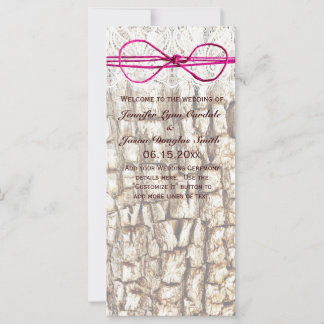 Rustic Country Camo Pink Bow Wedding Invitations