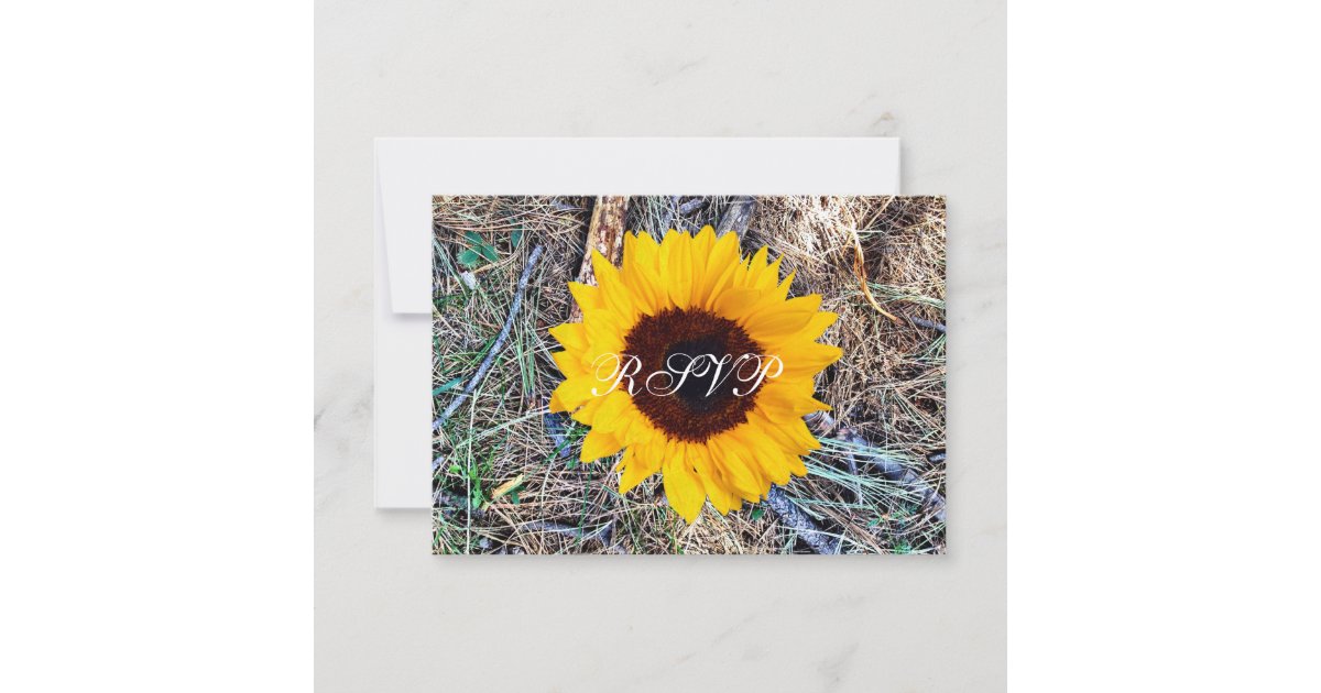 Rustic Country Camo Sunflower Wedding RSVP Cards | Zazzle.com
