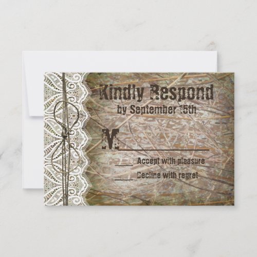 Rustic Country Camo Wedding RSVP Cards