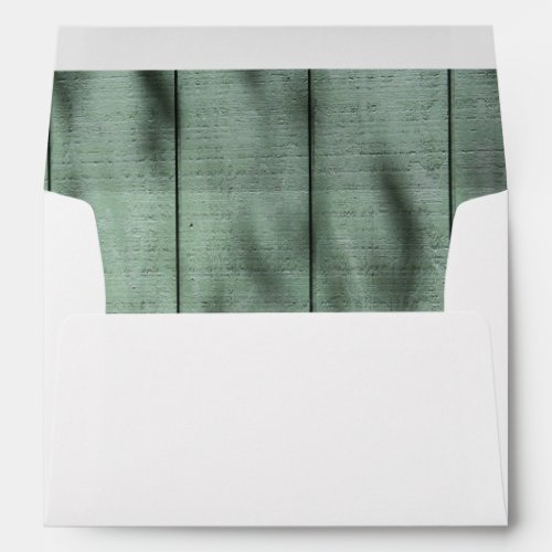 Rustic Country Casual Old Green Painted Barn Wood Envelope