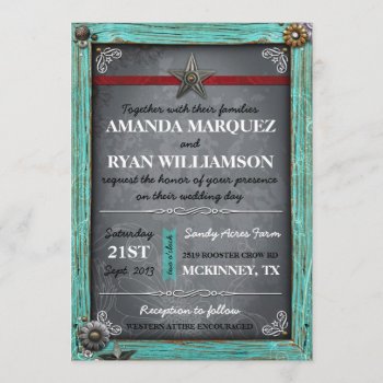 Rustic Country Chalkboard Wedding Invitation by oddlotpaperie at Zazzle
