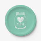 Rustic country chic mason jar paper party plates