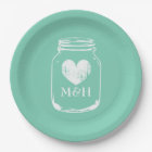 Rustic country chic mason jar paper party plates