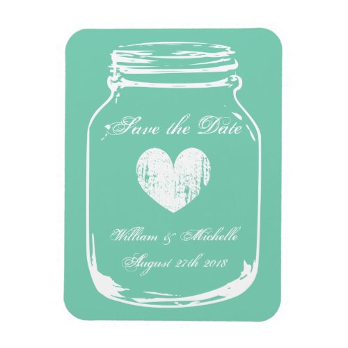Rustic country chic mason jar Save the date magnet