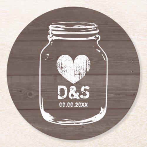 Rustic country chic mason jar wedding coasters