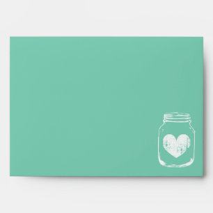 Rustic country chic mason jar wedding envelopes