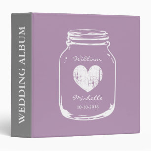 Rustic country chic mason jar wedding photo book 3 ring binder