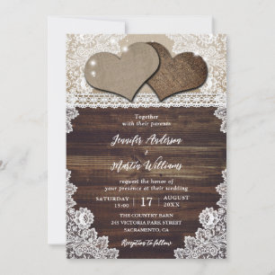 Rustic Country Chic Wedding Invitation
