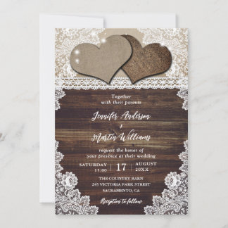 Rustic Country Chic Wedding Invitation