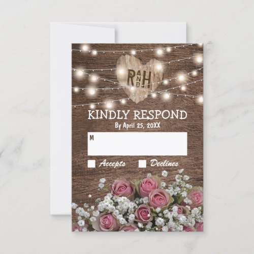 Rustic Country Chic Wedding RSVP