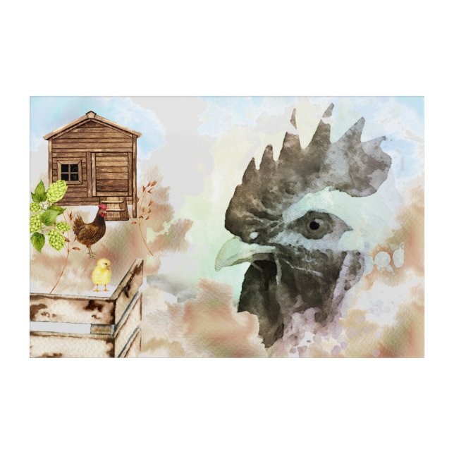 ~* Rustic Country Chicken Coop Hen Farm House Chic Acrylic Print (Front)