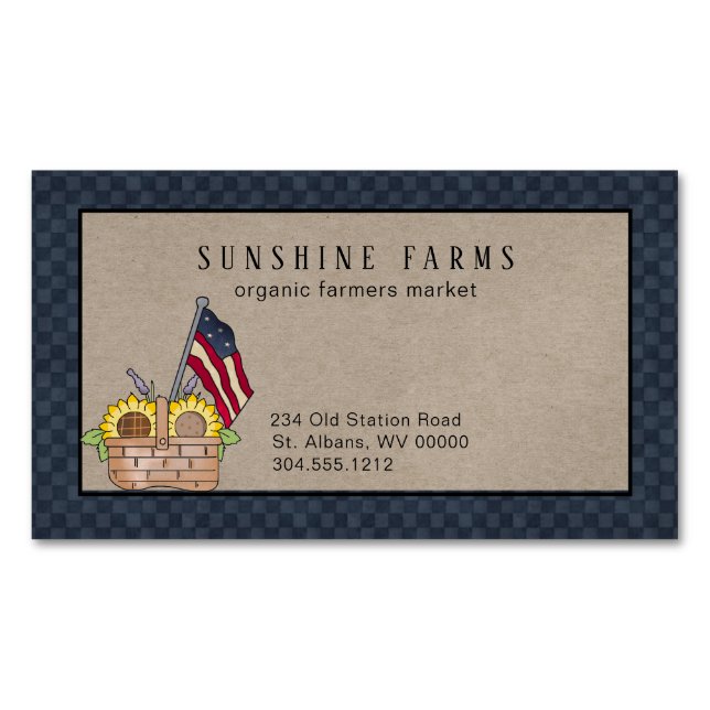 Rustic Country Chicken Farm  Business Card Magnet (Front)