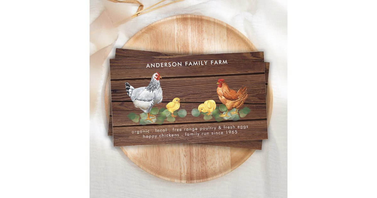 Rustic Country Chicken Farm Fresh Eggs QR Code Business Card | Zazzle rustic-country-chicken-farm-fresh-eggs-qr-code-business-card-zazzle