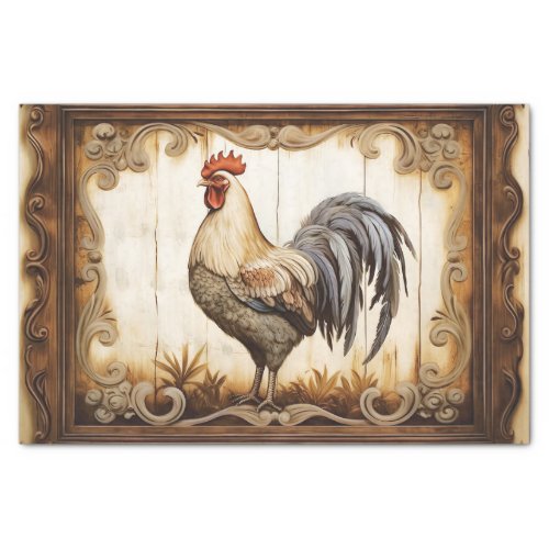 Rustic Country Chickens Decoupage Tissue Paper