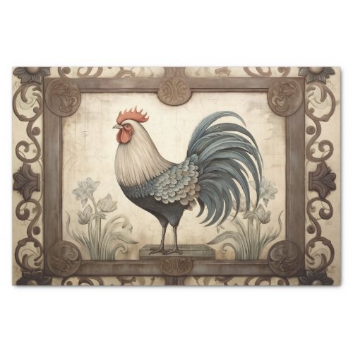 Rustic Country Chickens Decoupage Tissue Paper