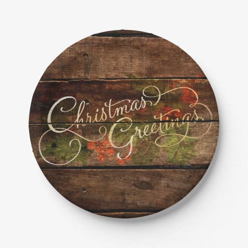Rustic Country Christmas 7 Inch Paper Plate | Zazzle