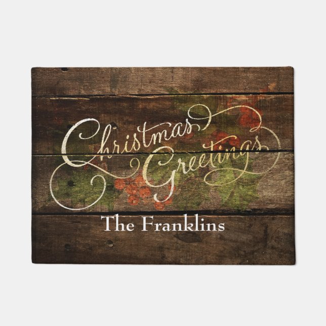 Rustic Country Christmas Doormat (Front)