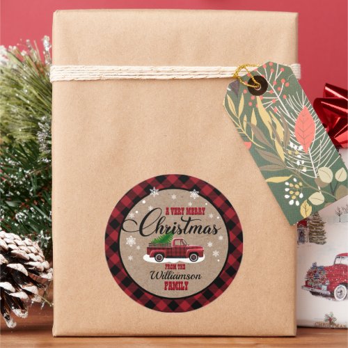 Rustic Country Christmas Gift Tag Sticker