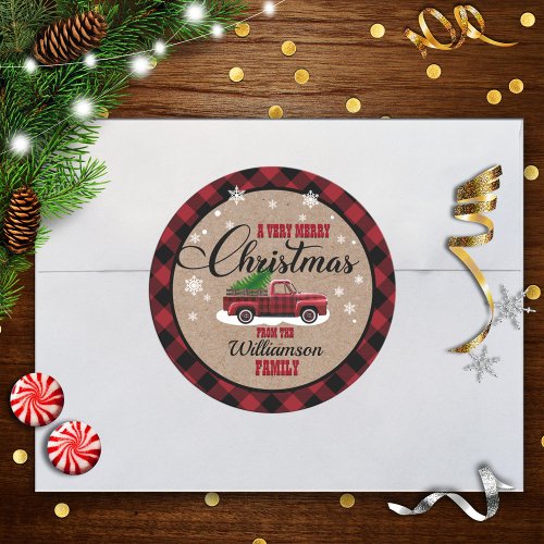 Rustic Country Christmas Gift Tag Sticker