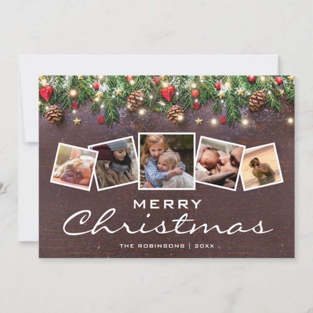 Rustic Country Christmas Holiday Multi Photo (Front)