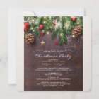 Rustic Country Christmas Holiday Party Invitation | Zazzle