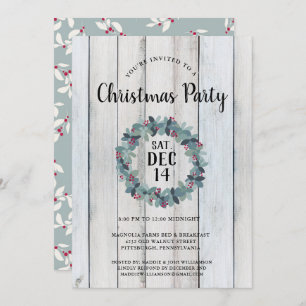 Rustic Country Christmas Holiday Party Invitation