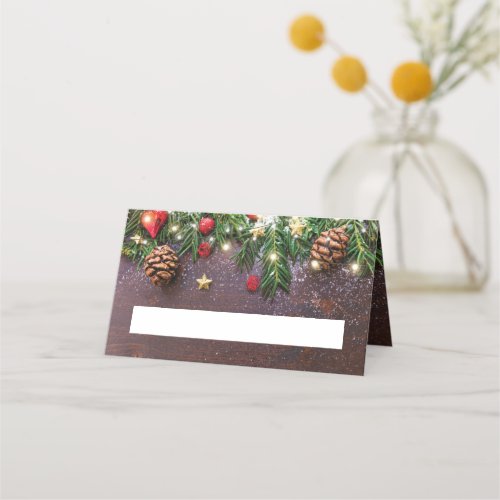 Rustic Country Christmas Holiday Party Place Card