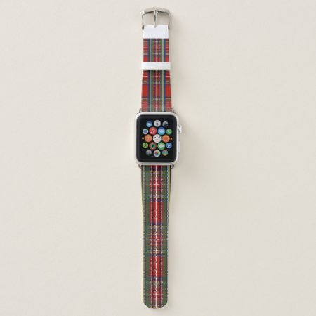 Rustic Country Christmas Holiday Tartan Plaid Apple Watch Band