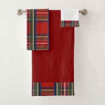 Rustic Country Christmas Holiday Tartan Plaid Bath Towel Set by All_About_Christmas at Zazzle