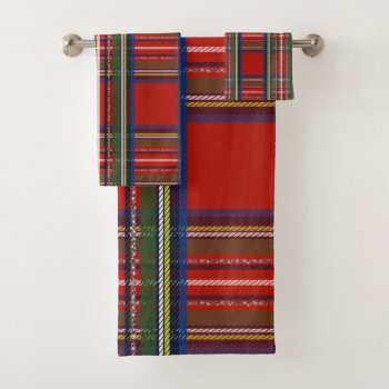 Rustic Country Christmas Holiday Tartan Plaid Bath Towel Set by All_About_Christmas at Zazzle