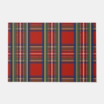 Rustic Country Christmas Holiday Tartan Plaid Doormat by All_About_Christmas at Zazzle